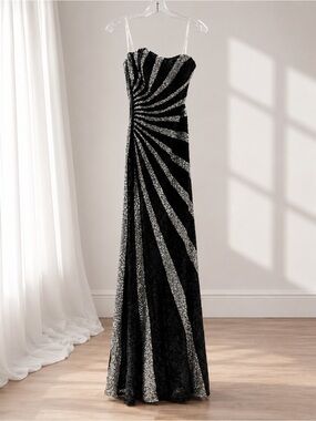 ✨ Royal Queen Black & Silver Sequin Gown | Brand new | Size 4